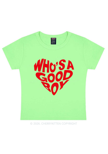 Whos A Good Boy Valentine's Day Y2K Baby Tee Cherrykitten