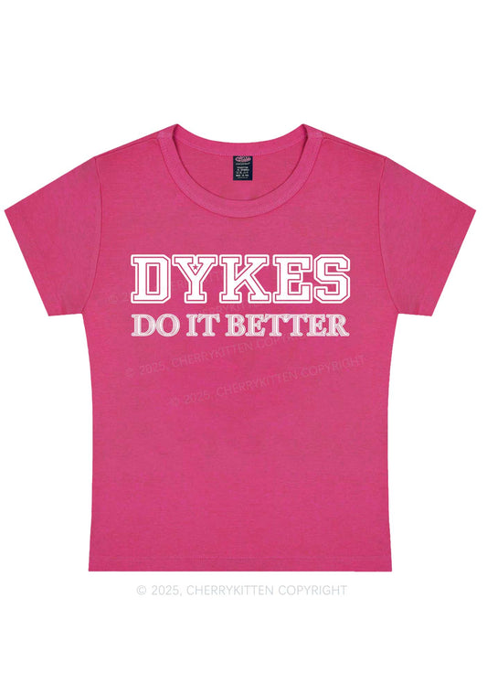 Dykes Do It Better Pride Y2K Baby Tee Cherrykitten