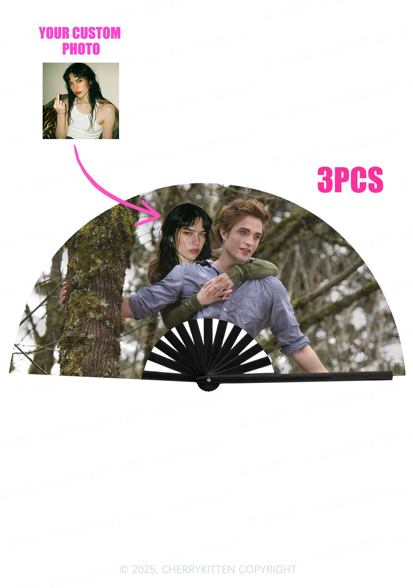 Custom Face Y2K Rave Hand Fan Cherrykitten