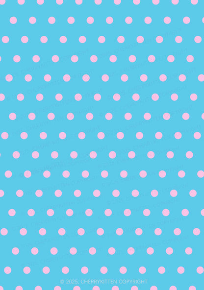 Blue And Pink Dots Y2K Print Bikini Set Cherrykitten