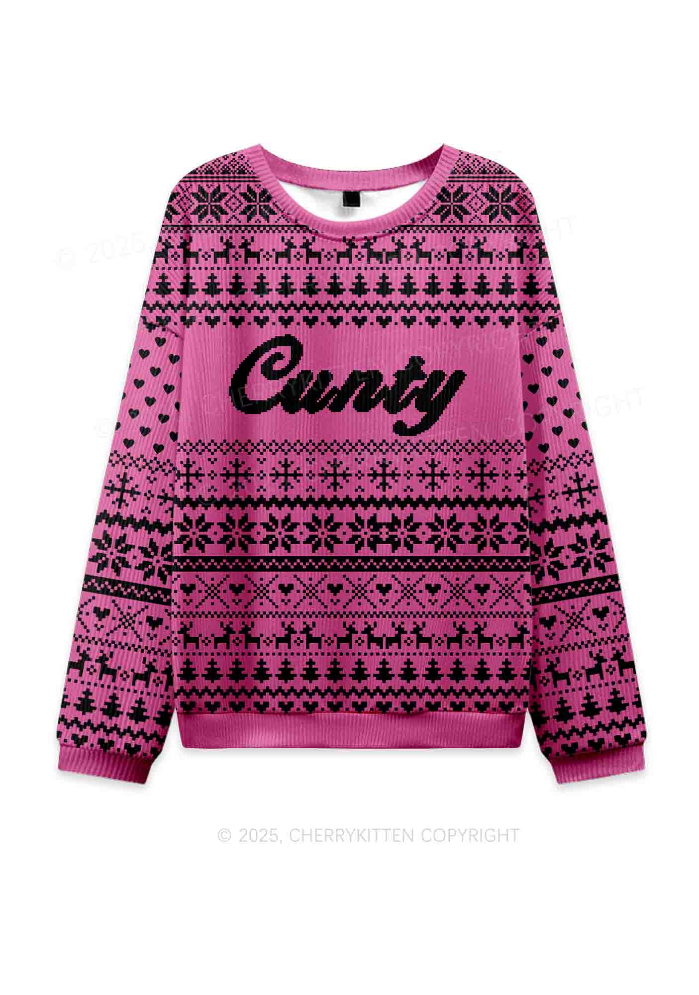 Cxxty Y2K Christmas Knit Sweatshirt Cherrykitten