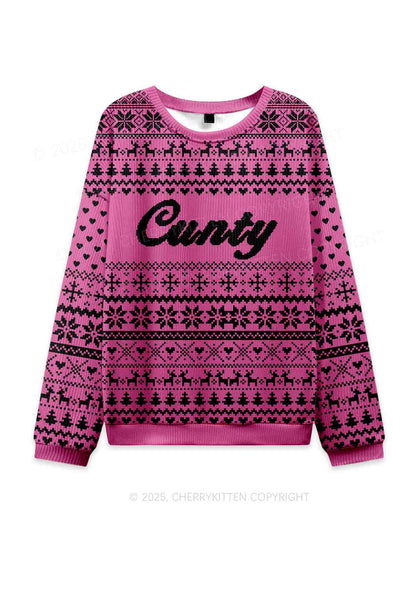 Cxxty Y2K Christmas Knit Sweatshirt Cherrykitten