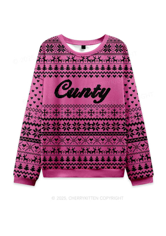 Cxxty Y2K Christmas Knit Sweatshirt Cherrykitten
