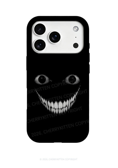 Halloween Black Creepy Grin Y2K Phone Case Cherrykitten