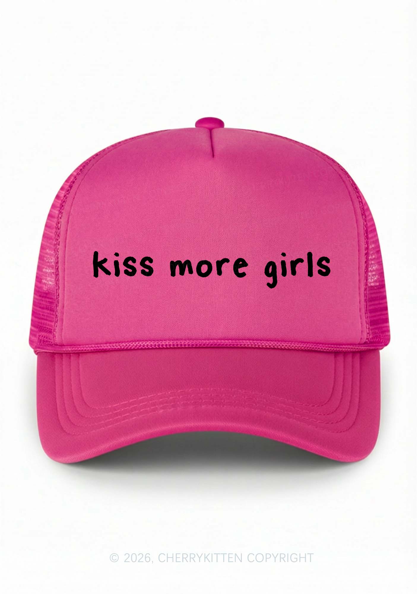 Kiss More Girls Pride Y2K Trucker Hat Cherrykitten