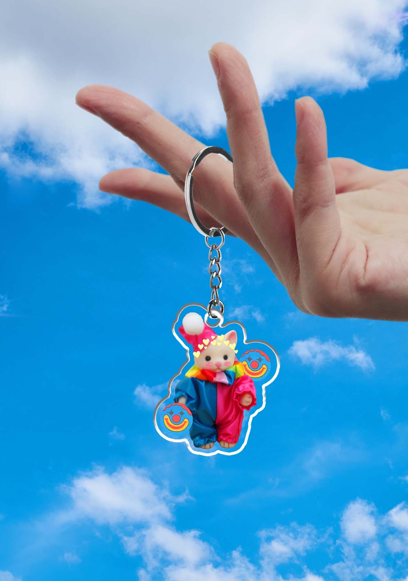 Chat Clown 1Pc Y2K Keychain Cherrykitten