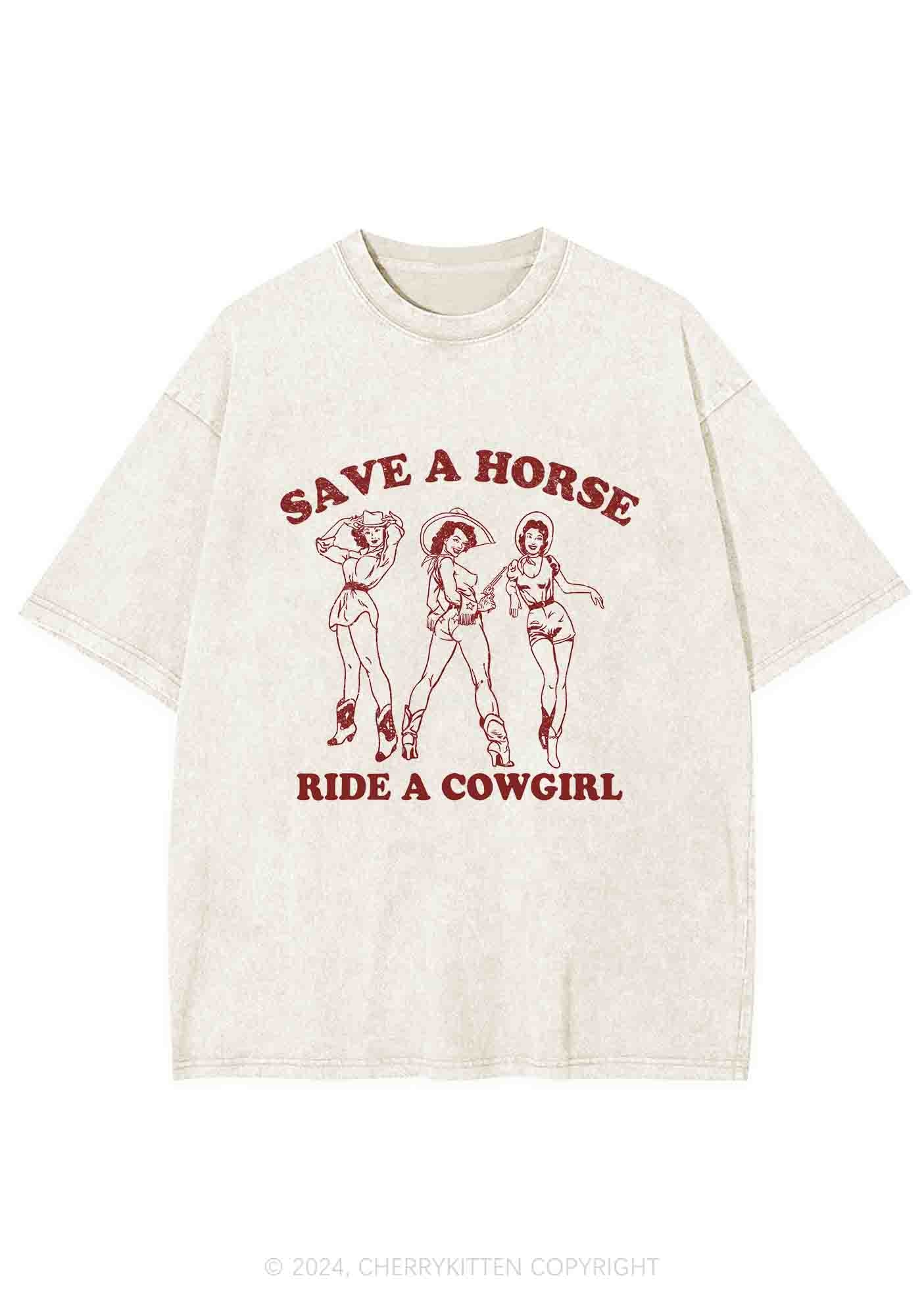 Ride A Cowgirl Y2K Washed Tee Cherrykitten