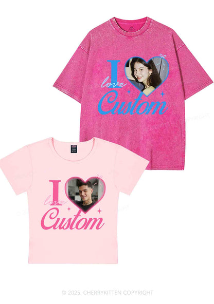 I Love Custom Y2K Valentine's Day Couple Shirt Cherrykitten