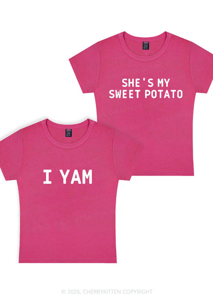 Shes My Sweet Potato Y2K Valentine's Day Baby Tee Cherrykitten