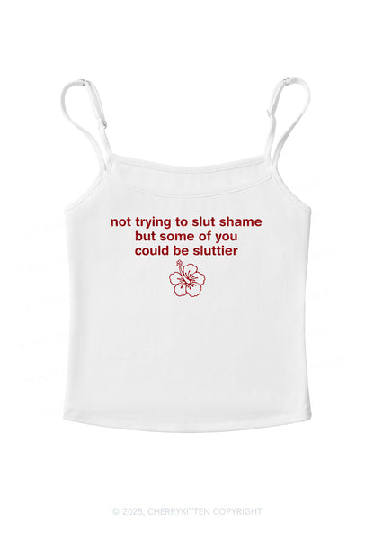 Glitter Not Trying To Slxt Shame Y2K Spaghetti Strap Cami Cherrykitten