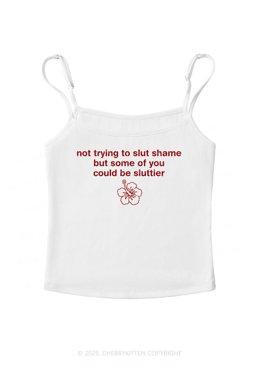 Glitter Not Trying To Slxt Shame Y2K Spaghetti Strap Cami Cherrykitten
