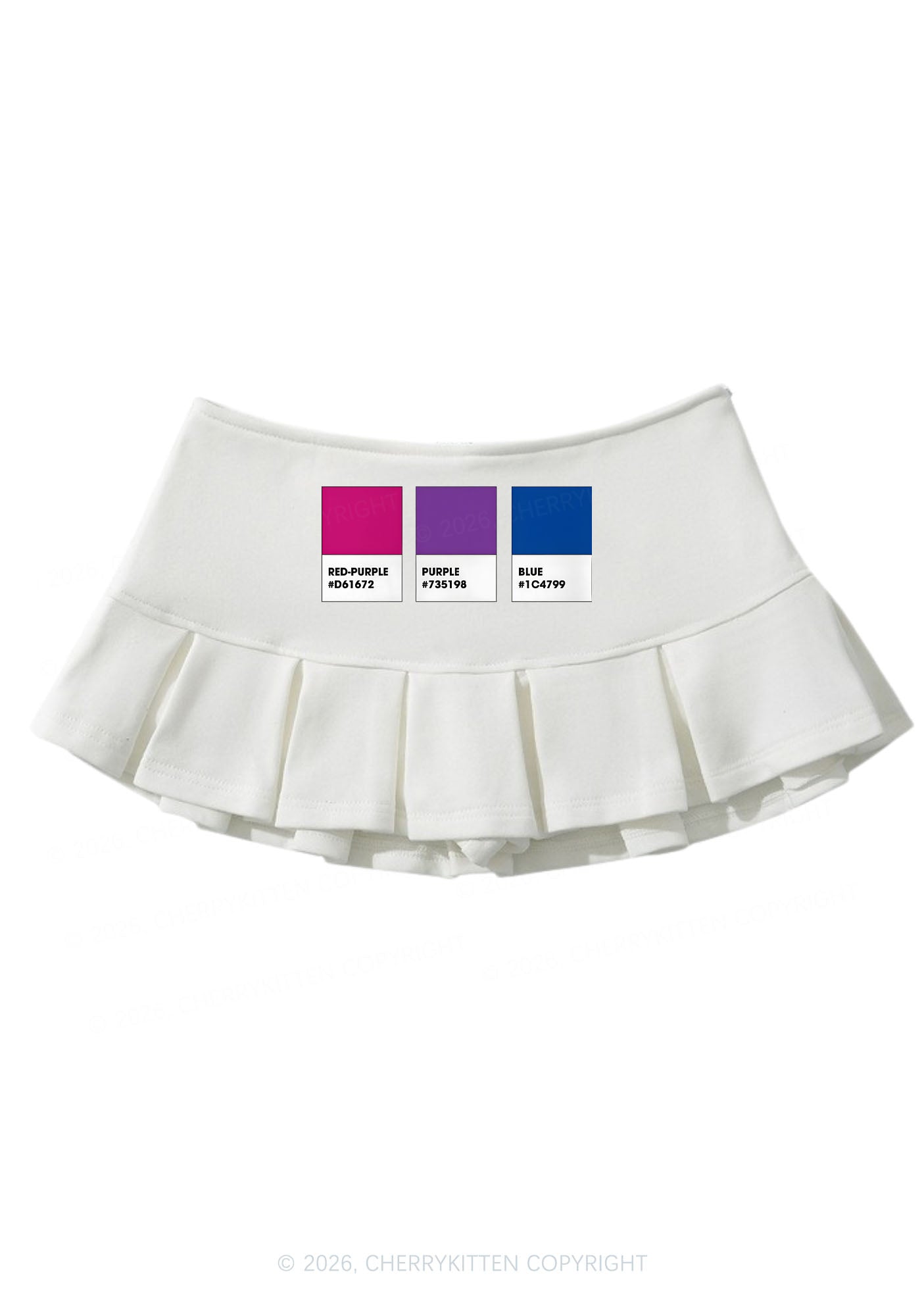Bisexual Flag Colors Pride Y2K Mini Pleated Skirts Cherrykitten