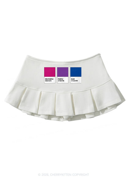 Bisexual Flag Colors Pride Y2K Mini Pleated Skirts Cherrykitten