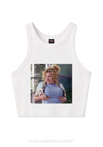 Huge Bxxb Blonde Y2K Crop Tank Top Cherrykitten
