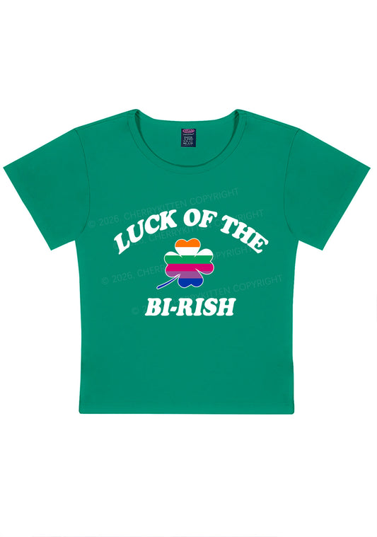 Luck Of The Bi Rish St Patricks Y2K Baby Tee Cherrykitten