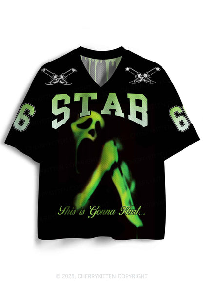 Custom Halloween Black Stab Ghost Y2K Sport Jersey Shirts Cherrykitten