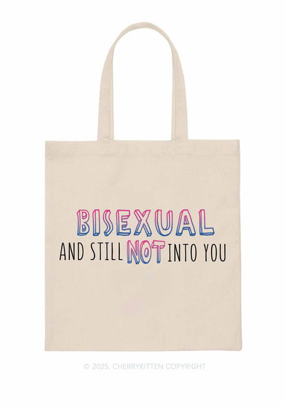 Bisexual And Still Not Into You Pride Y2K Canvas Tote Bag Cherrykitten