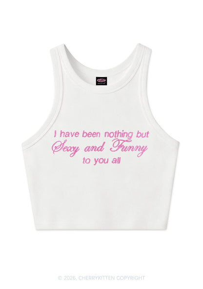 Embroidered I Have Been Nothing Y2K Crop Tank Top Cherrykitten