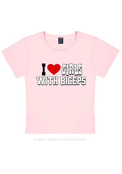 I Love Girls With Biceps Y2K Baby Tee Cherrykitten