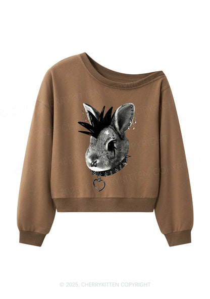 Custom Punk Pet Y2K Off Shoulder Sweatshirts Cherrykitten