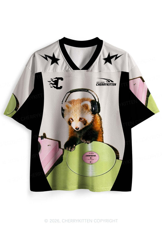 Custom Red Panda DJ Y2K Sport Jersey Shirts Cherrykitten