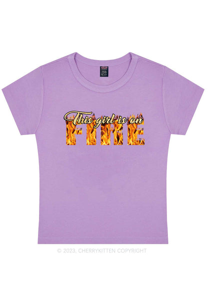 Curvy This Girl On Fire Y2K Baby Tee Cherrykitten