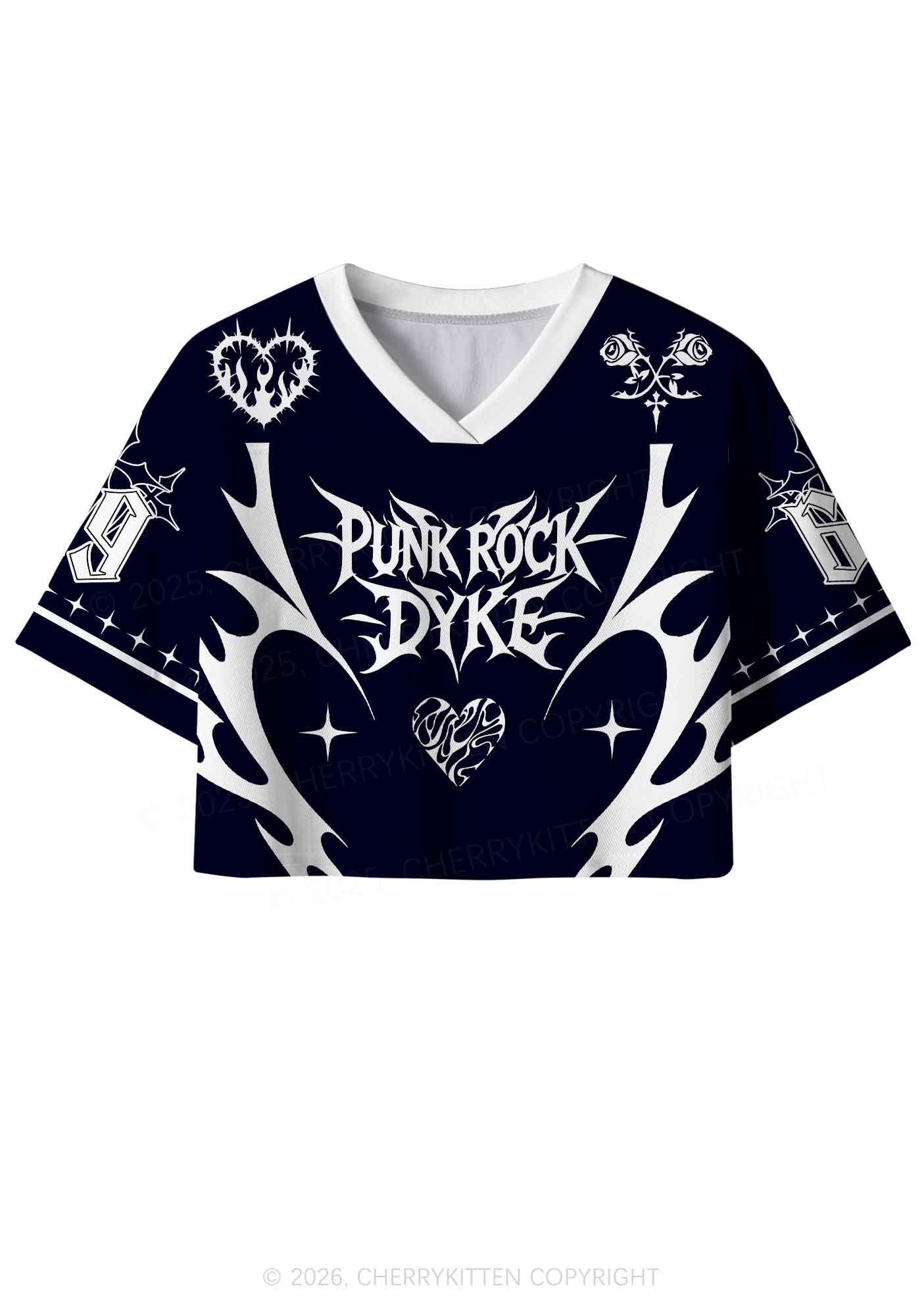 Punk Rock Dyke Pride Y2K Crop Sport Jersey Shirts Cherrykitten