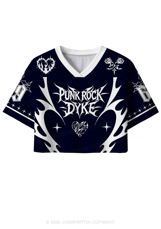 Punk Rock Dyke Pride Y2K Crop Sport Jersey Shirts Cherrykitten