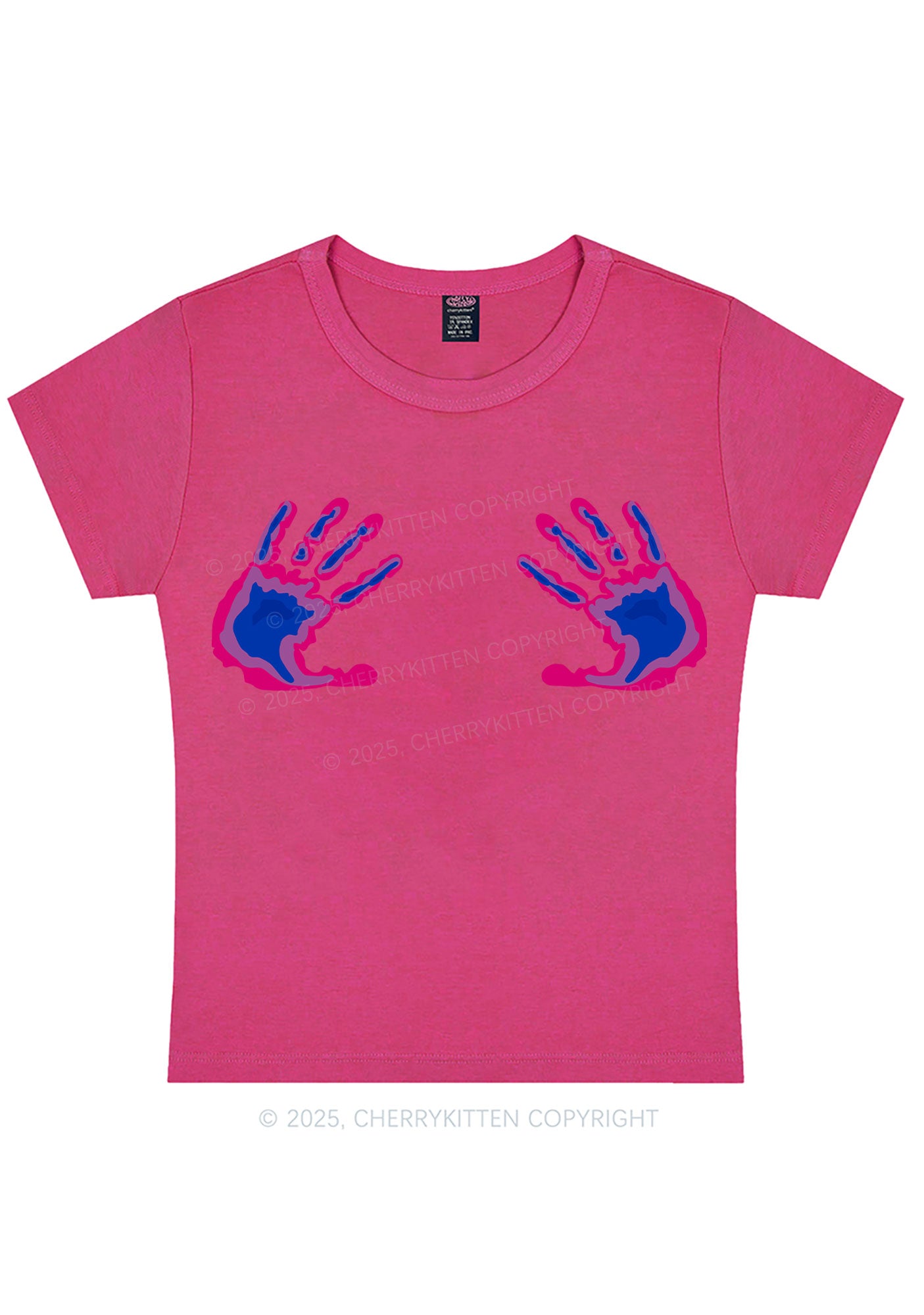 Bisexual Thermal Hands Pride Y2K Baby Tee Cherrykitten