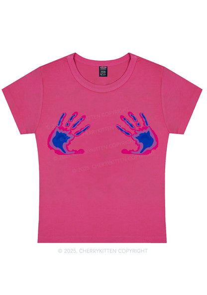 Bisexual Thermal Hands Pride Y2K Baby Tee Cherrykitten