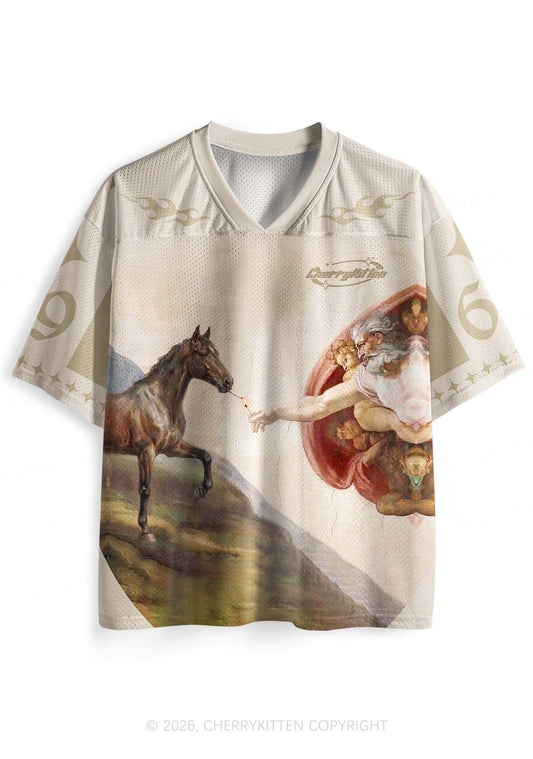 God Smoking Horse Y2K Sport Jersey Shirts Cherrykitten