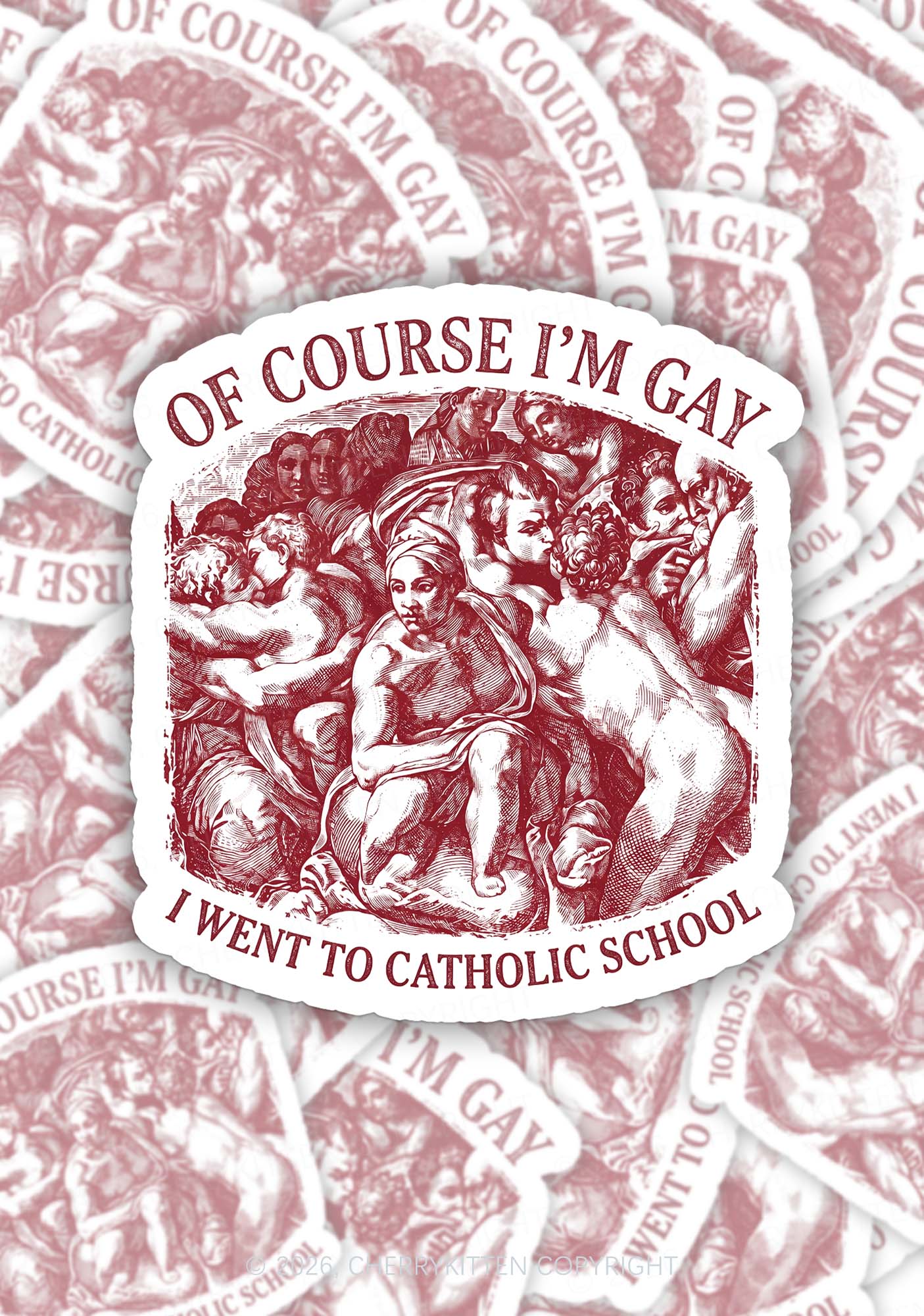 Of Course Im Gay l Pride 1pc Y2K Sticker Cherrykitten