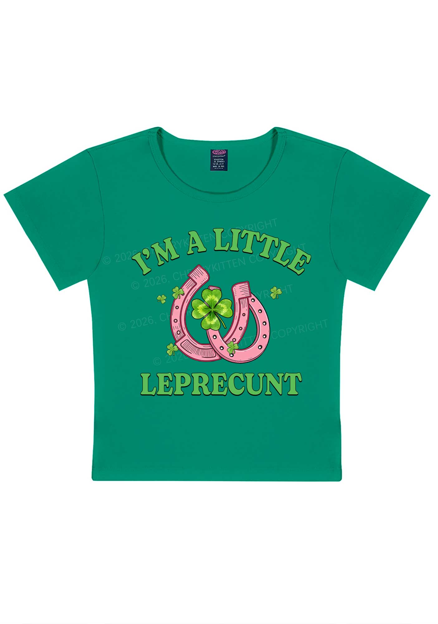 Im A Little Leprecxxt St Patricks Y2K Baby Tee Cherrykitten