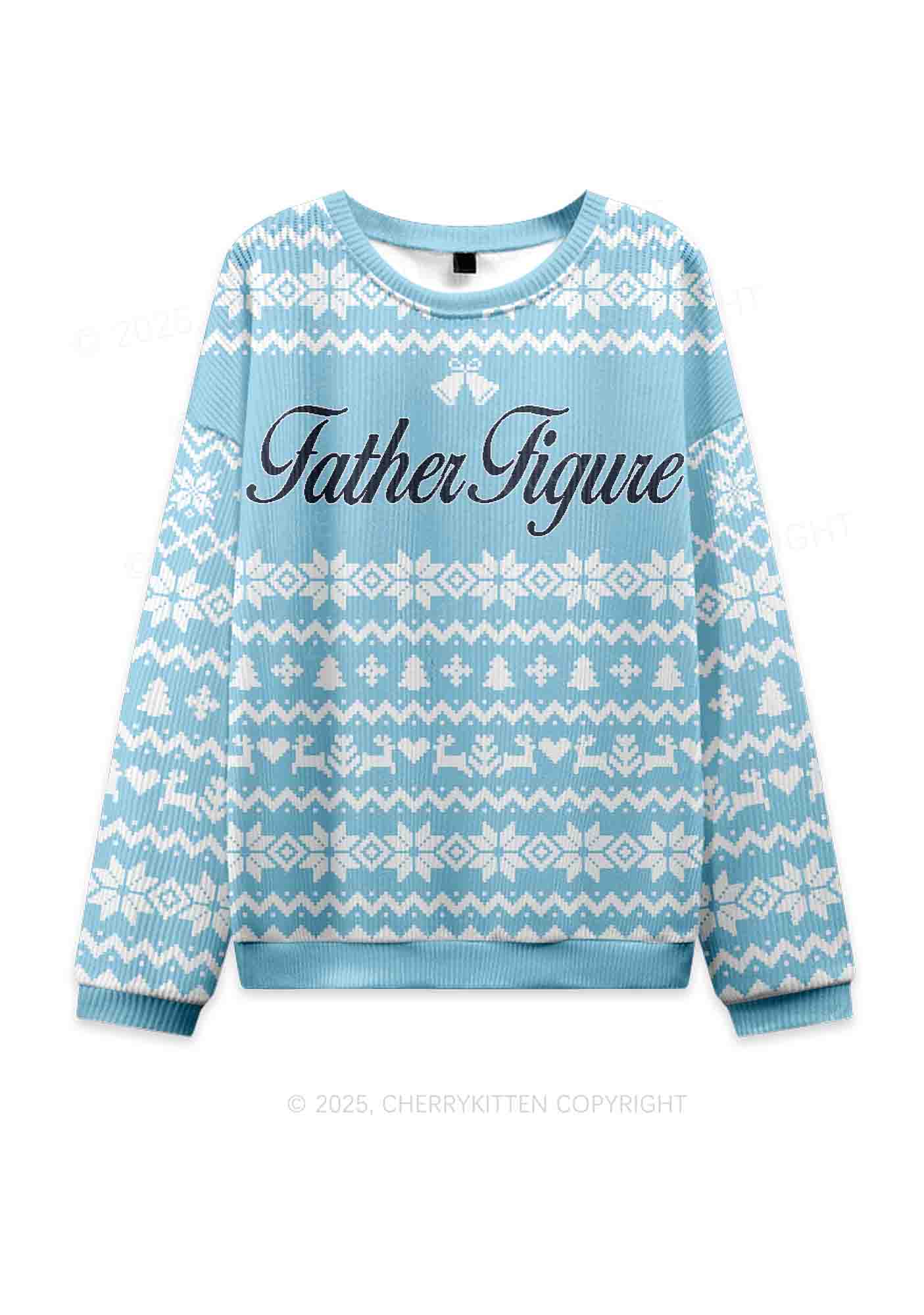 Father Figure Y2K Christmas Knit Sweatshirt Cherrykitten