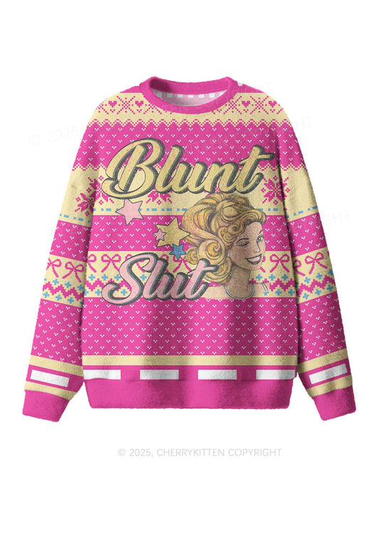 Blunt Slxt Y2K Christmas Knit Sweatshirt Cherrykitten