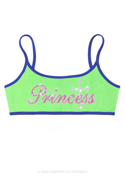 Rhinestone Princess Cross Y2K Super Crop Cami Cherrykitten
