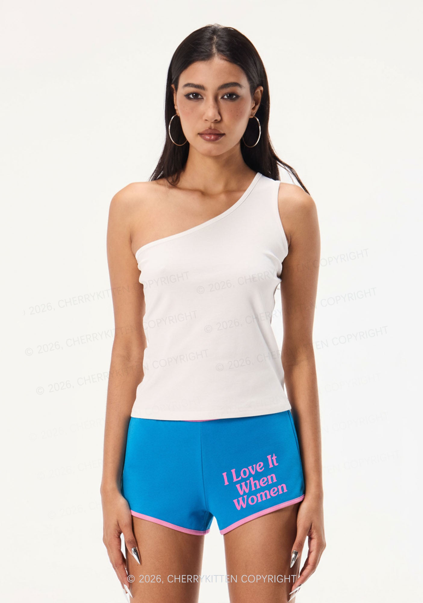 I Love It When Women Pride Y2K Booty Shorts Cherrykitten
