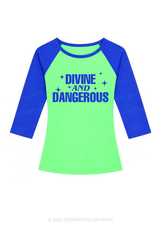 Divine And Dangerous Y2K Raglan Sleeve Top Cherrykitten