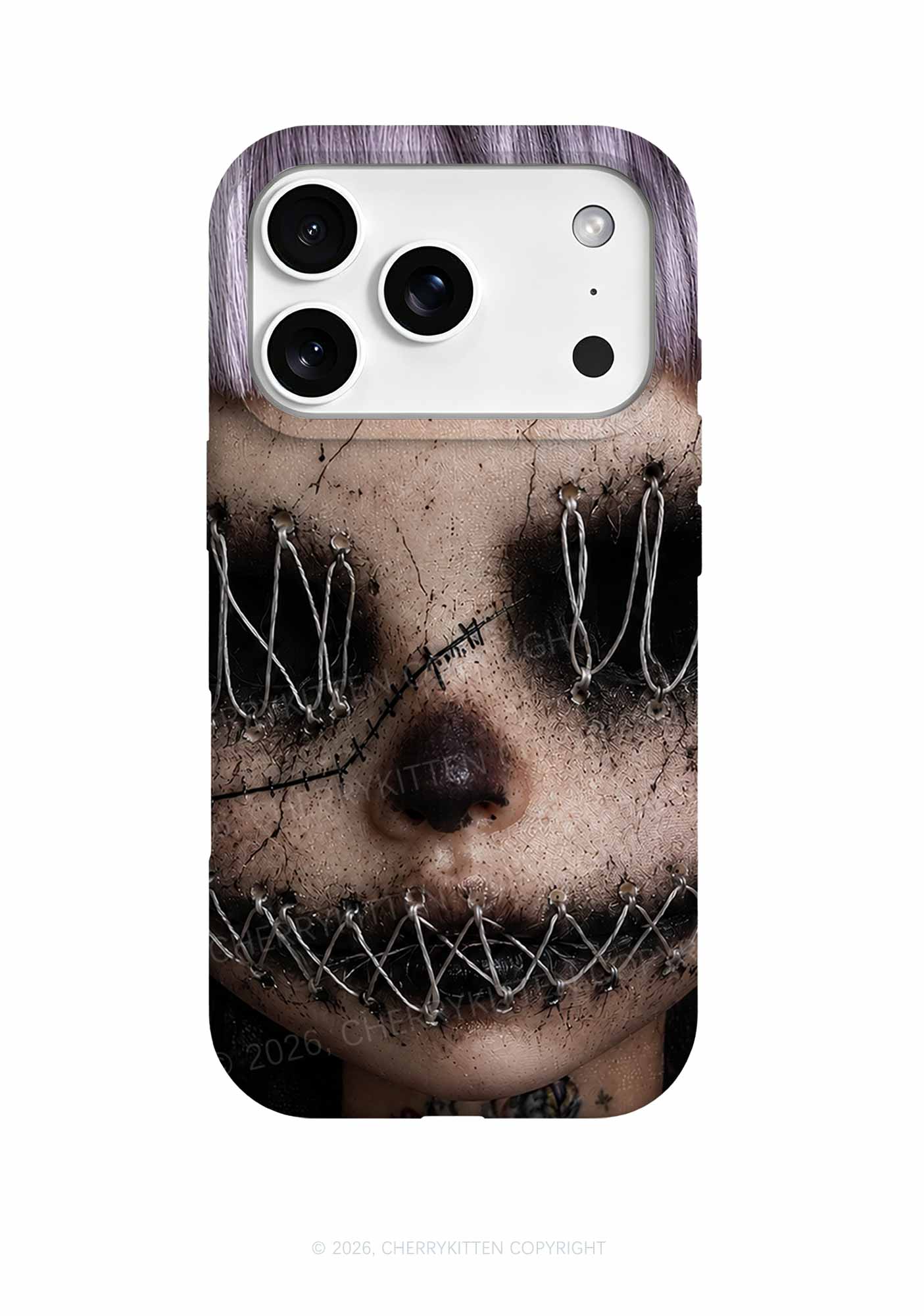 Halloween Metal Wire Face Y2K Phone Case Cherrykitten