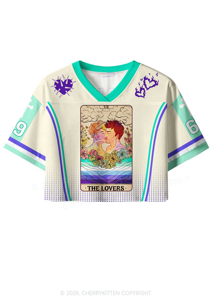 The Lovers Gay Kissing Pride Y2K Crop Sport Jersey Shirts Cherrykitten