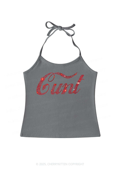 Rhinestone Special Cxxt Y2K Halter Neck Cami Cherrykitten