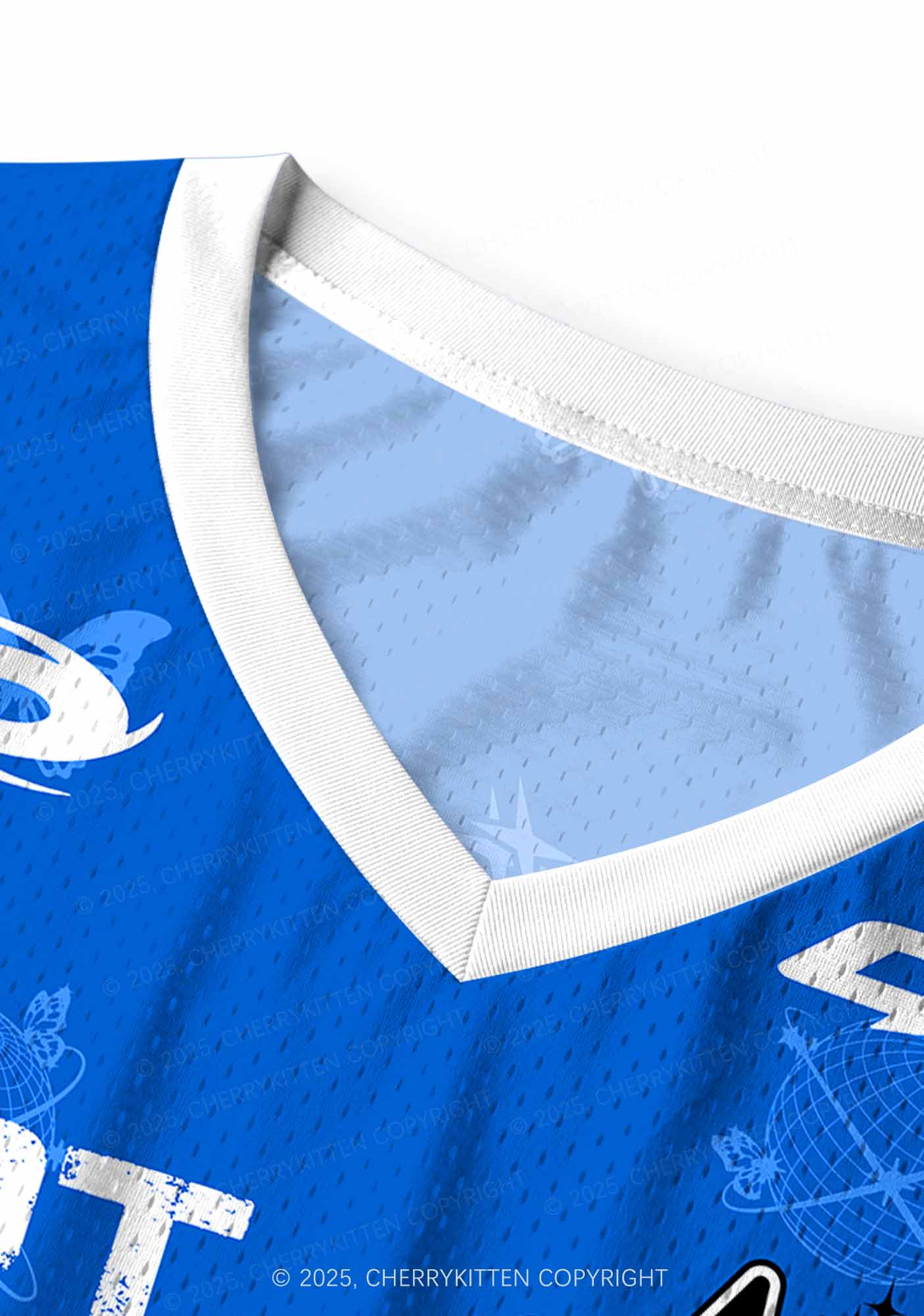 Custom Blue Techno Girls Y2K Sport Jersey Tank Cherrykitten