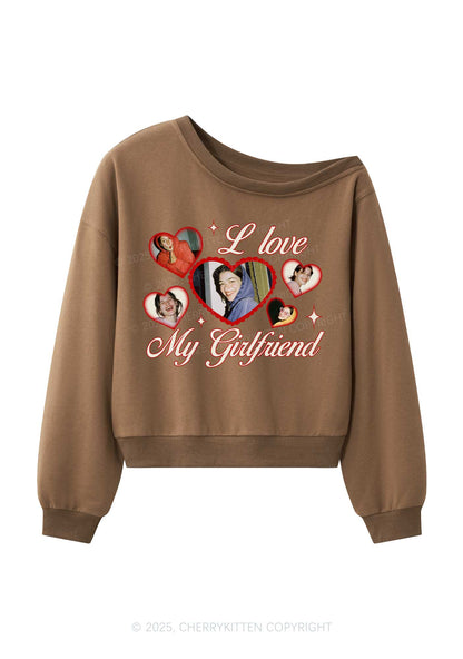 Custom Boyfriend Photos Y2K Off Shoulder Sweatshirts Cherrykitten