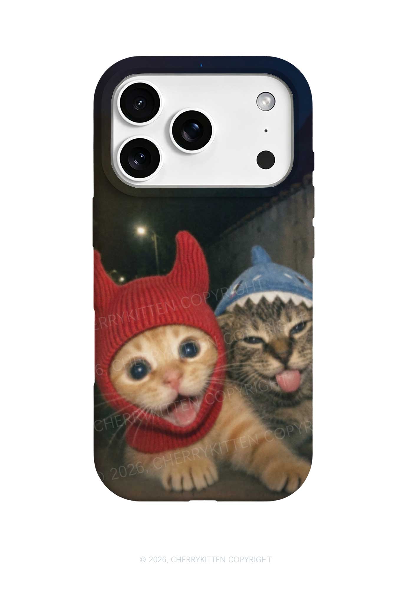Halloween Devil Shark Hat Cat Y2K Phone Case Cherrykitten