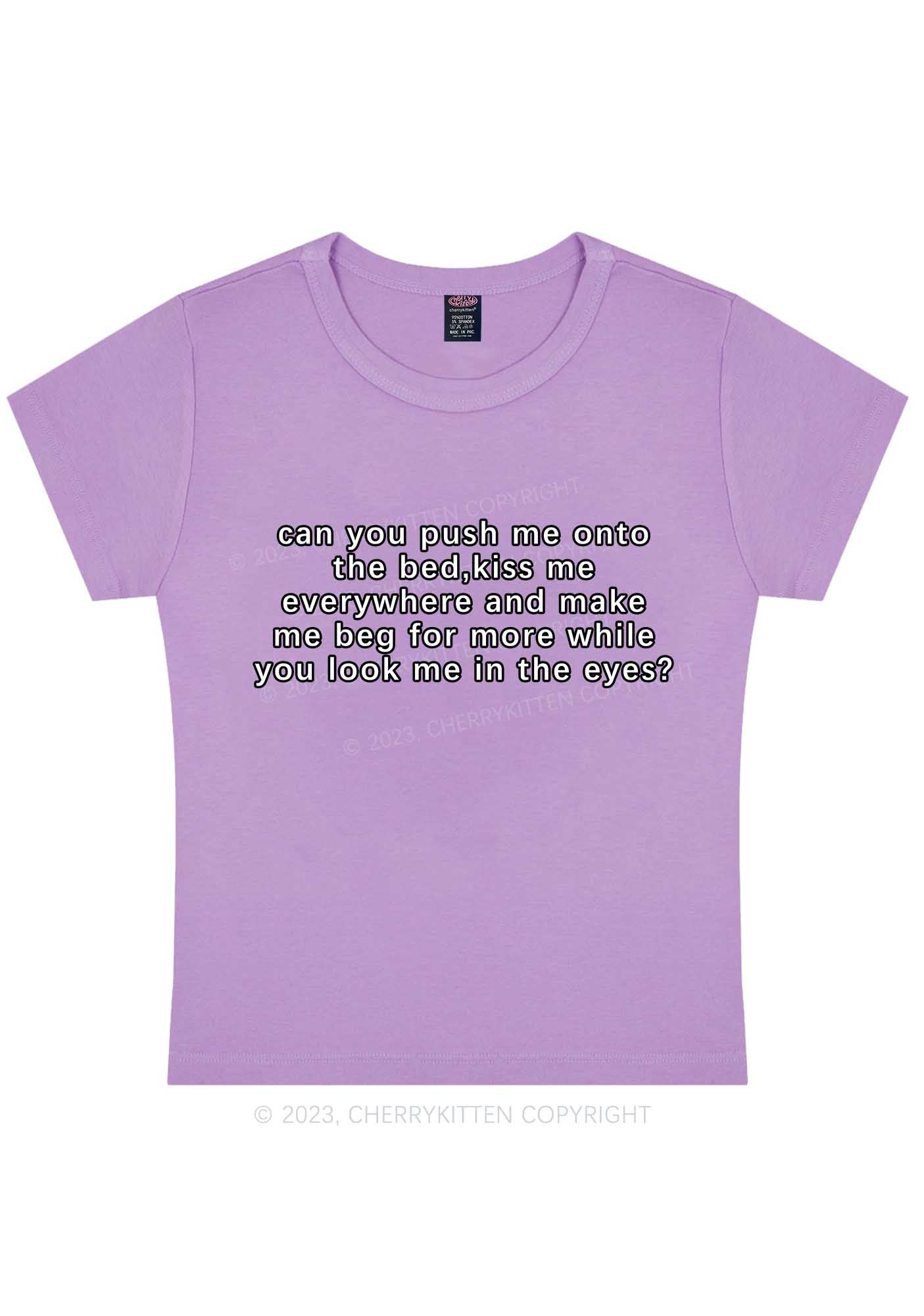 Curvy Push Me Onto Bed Y2K Baby Tee Cherrykitten