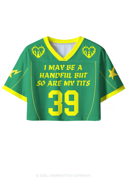 Custom Green May Be Handful Y2K Crop Sport Jersey Shirts Cherrykitten