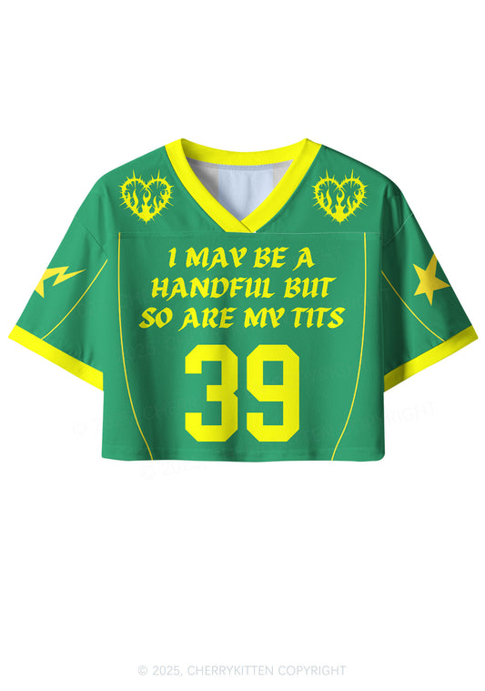 Custom Green May Be Handful Y2K Crop Sport Jersey Shirts Cherrykitten