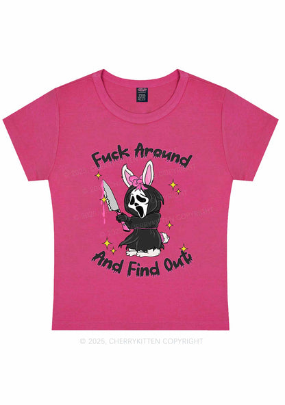 Halloween Fxxk Around Find Out Y2K Baby Tee Cherrykitten