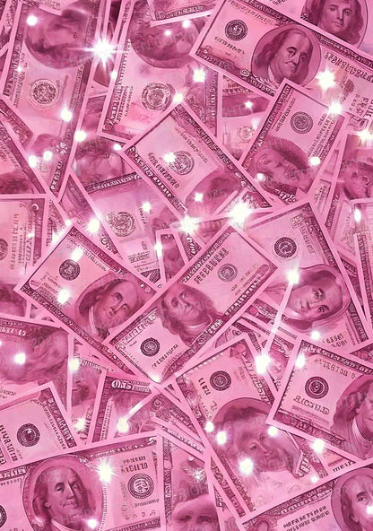 Pink Shiny Money Y2K Print Mini Skirt Cherrykitten