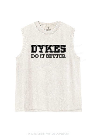 Dykes Do It Better Pride Y2K Washed Muscle Tank Cherrykitten